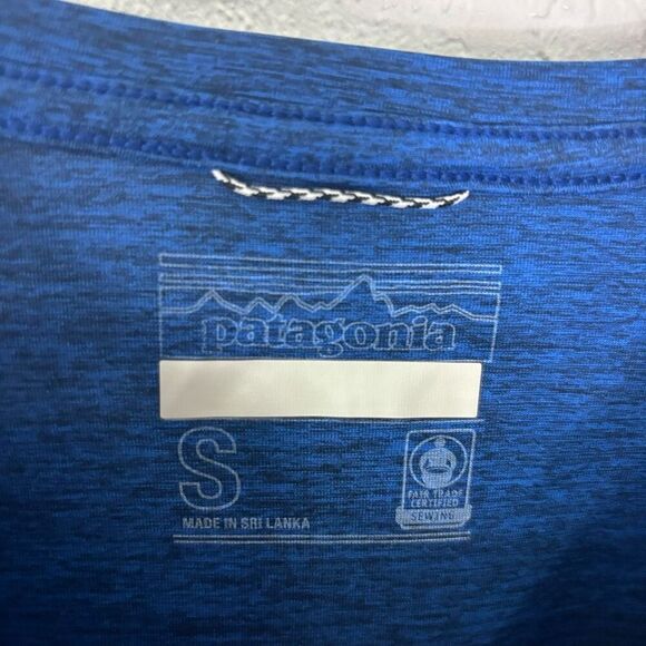 Patagonia Women’s Heathered Blue & Black Long Sleeve Workout Top Size Small - Picture 4 of 4